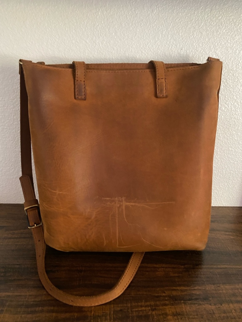 Portland Leather Tan Leather Tote with Shoulder & Crossbody Straps - Picture 3 of 5